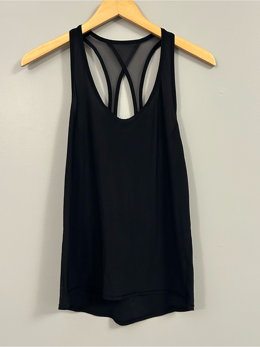 lululemon athletica Black Strappy Mesh Back Tank